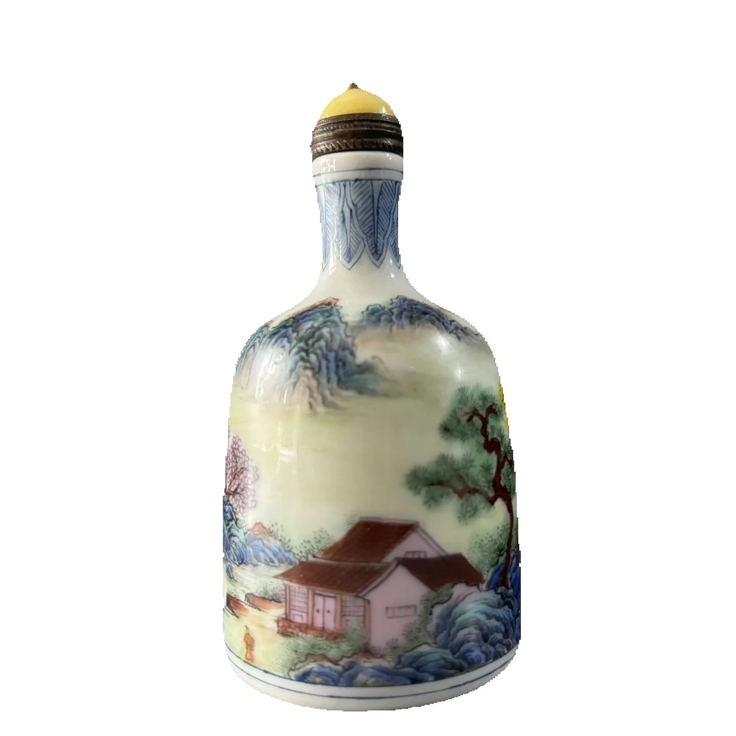 Vintage Collectible Bottles - Collection chinoise Vintage porcelaine peinte paysage