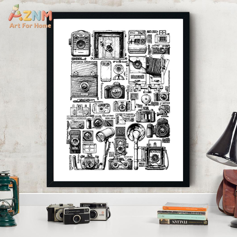 Collectible Vintage Cameras - AZNM Collection d'appareils photo vintage, Tableau