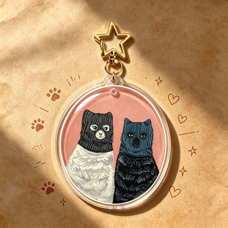 Porte-clés en acrylique Chat S - Vintage Cartoon Collectible avis et prix