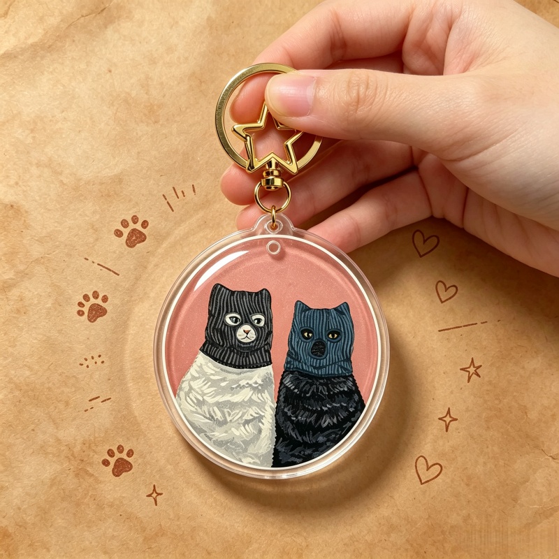 Porte-clés en acrylique Chat S - Vintage Cartoon Collectible avis et prix