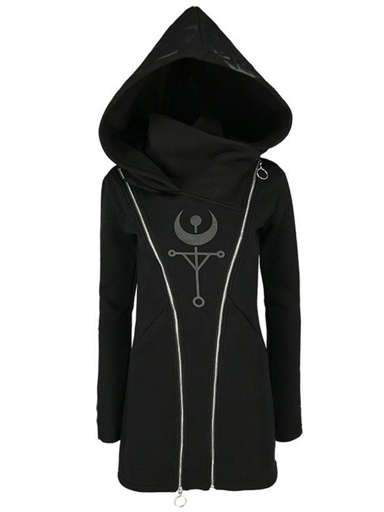 Haut gothique Punk imprimé à m - Vintage Zip Hoodie avis et prix