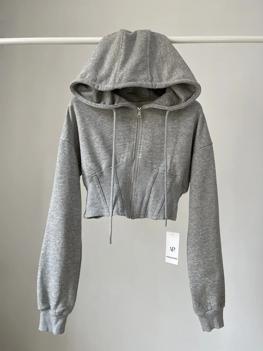 Sweats à capuche courts pour f - Vintage Zip Hoodie avis et prix
